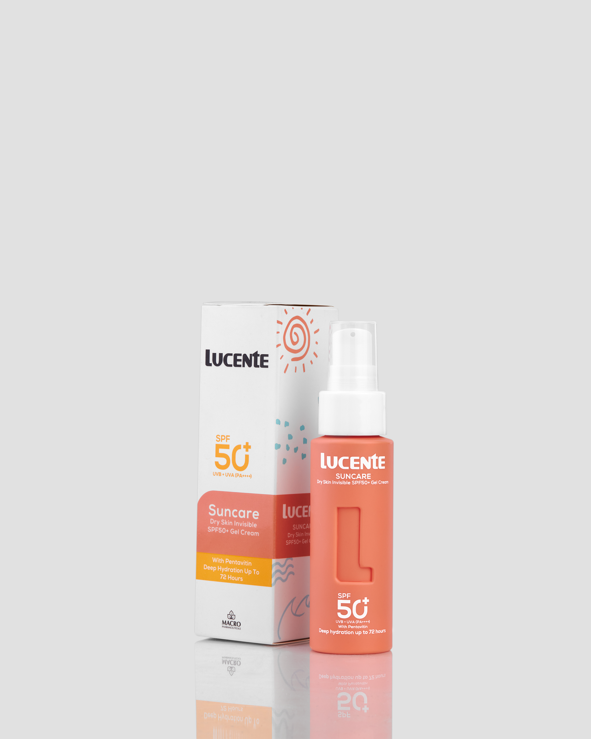 Lucente Suncare - Dry Skin Invisible SPF 50+ Gel Cream -50Ml